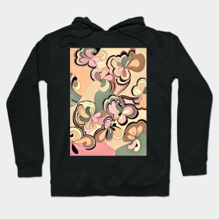 retro 70s pastel art deco velvet print Hoodie